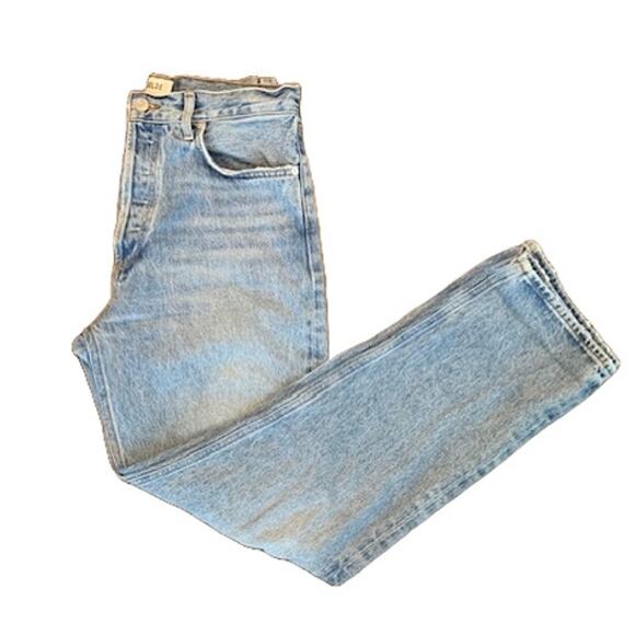 AGOLDE-High Rise Straight Leg Jeans-Classic Denim-100% Cotton-Blue-Women’s-28 - Picture 1 of 6